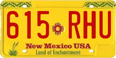 NM license plate 615RHU