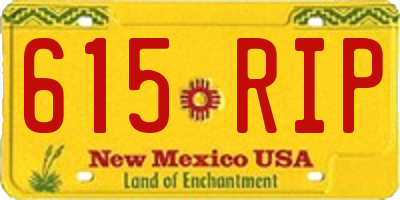 NM license plate 615RIP