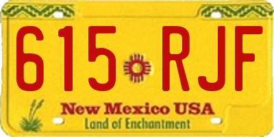 NM license plate 615RJF