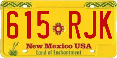 NM license plate 615RJK