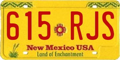 NM license plate 615RJS