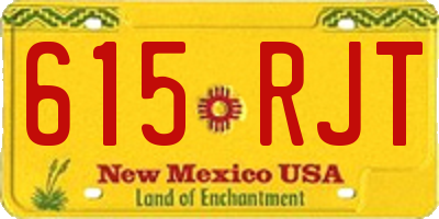 NM license plate 615RJT