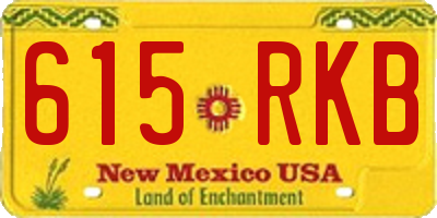 NM license plate 615RKB