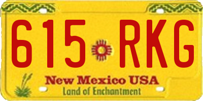 NM license plate 615RKG