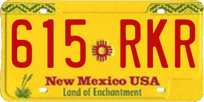 NM license plate 615RKR
