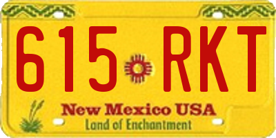 NM license plate 615RKT