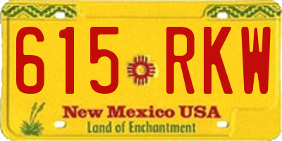 NM license plate 615RKW