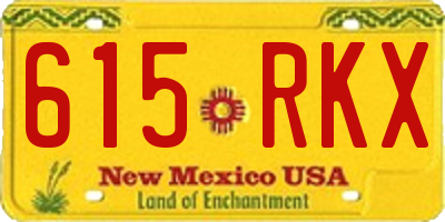 NM license plate 615RKX