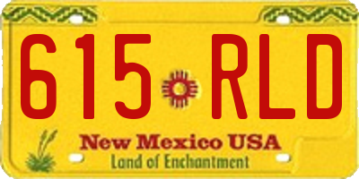 NM license plate 615RLD