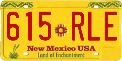 NM license plate 615RLE