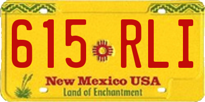 NM license plate 615RLI