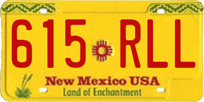 NM license plate 615RLL