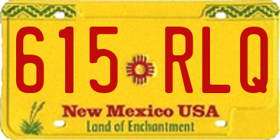 NM license plate 615RLQ