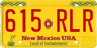 NM license plate 615RLR
