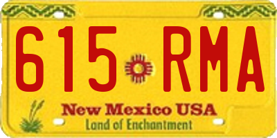 NM license plate 615RMA
