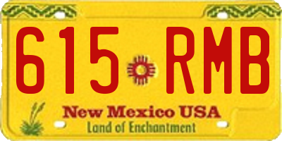 NM license plate 615RMB