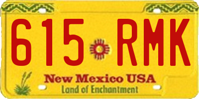 NM license plate 615RMK