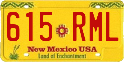 NM license plate 615RML