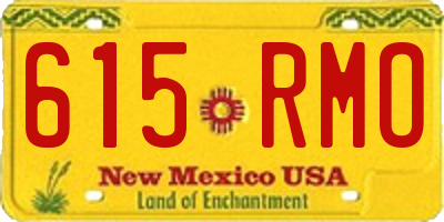 NM license plate 615RMO
