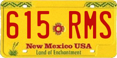 NM license plate 615RMS
