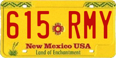 NM license plate 615RMY
