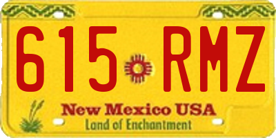 NM license plate 615RMZ