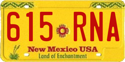 NM license plate 615RNA