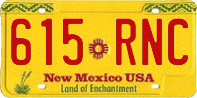 NM license plate 615RNC