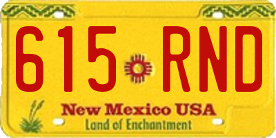 NM license plate 615RND