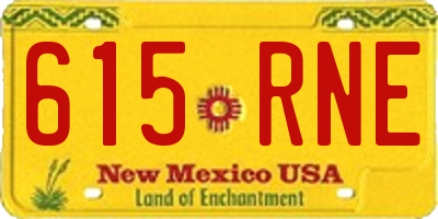 NM license plate 615RNE