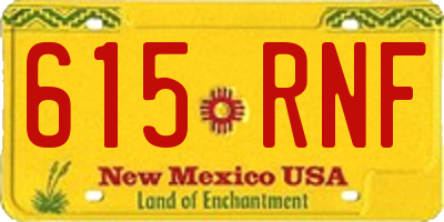 NM license plate 615RNF