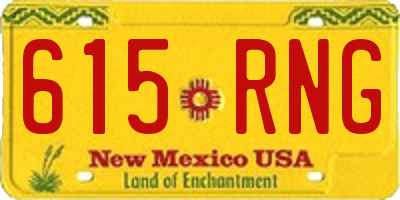 NM license plate 615RNG