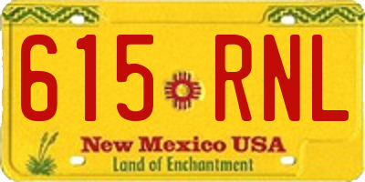 NM license plate 615RNL