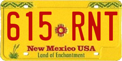 NM license plate 615RNT
