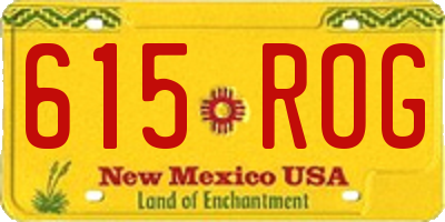 NM license plate 615ROG