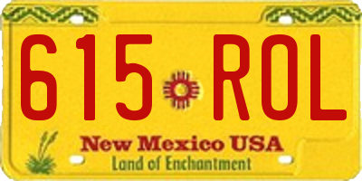NM license plate 615ROL