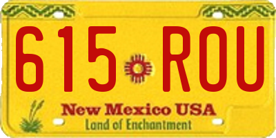 NM license plate 615ROU