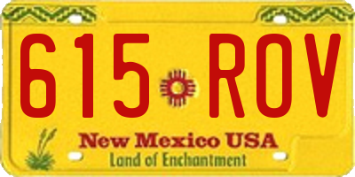 NM license plate 615ROV