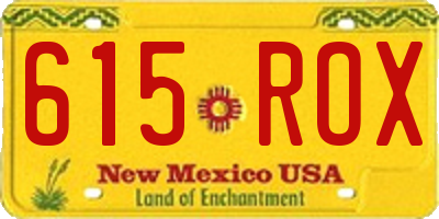 NM license plate 615ROX