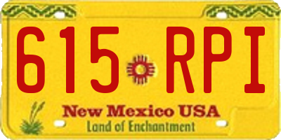 NM license plate 615RPI
