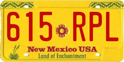 NM license plate 615RPL