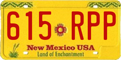 NM license plate 615RPP
