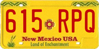 NM license plate 615RPQ