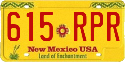 NM license plate 615RPR