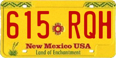 NM license plate 615RQH
