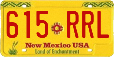 NM license plate 615RRL