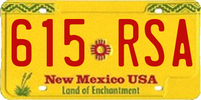 NM license plate 615RSA