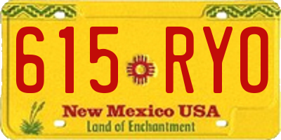 NM license plate 615RYO