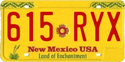 NM license plate 615RYX