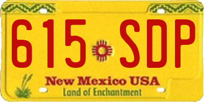 NM license plate 615SDP